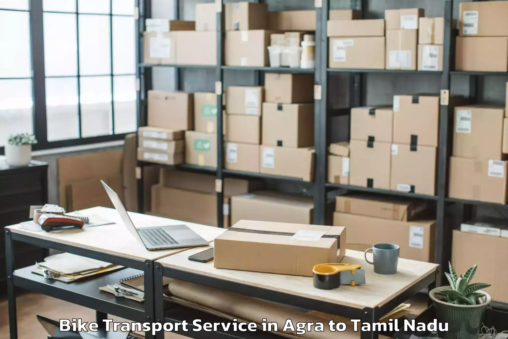 Quality Agra to Chennai Port Trust Bike Transport